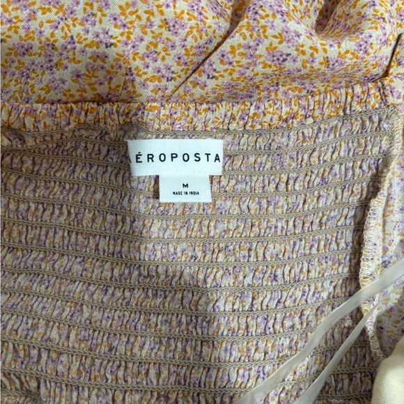 Aeropostale Peach Floral Tie-Front Maxi Dress - Picture 6 of 7